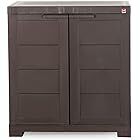 Cello Novelty Compact Plastic 2 Door Cupboard with Shelf(Brown). Apply rs 100 off coupon 