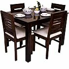 VS ART PLACE Sheesham Wood 4 Seater Dining Table with Chair Four Seater Wooden Dining Room Set Dinner Table || Solid Wood Dining Room Sets for Living Room Home Restaurant - Dark Brown