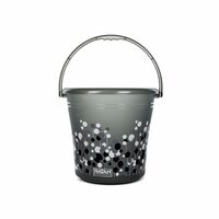 RATAN PLASTICWARE Frosty Bubble Print Plastic Bucket 5 litres Smokey Color