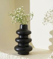 Orbit Black Ceramic Table Vase