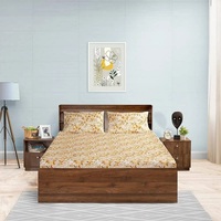 Wakefit 200TC Fitted 100% Cotton Premium Printed Bedsheet, Periwinkle Single Size (72x36 Inches / 1.8mx91.4cm) With 1 Pillow Cover