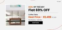 Pepperfry Deal of the Day: Kosmo Harmony Coffee Table in Natural Teak Finish, By Spacewood
