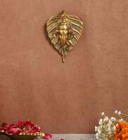Lord Ganesha Gold Aluminium Wall Hanging