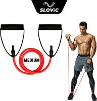 SLOVIC Exercise & Stretching Resistance Band Set For Men & Women Workout Medium Resistance Tube (Red)