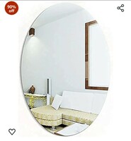 Oval shape adhesive mirror sticker for wall on tiles bathroom bedroom living room Basin Mirror Bathroom Wall Mirror Stickers unbreakable plastic wall mirror 20 * 30 