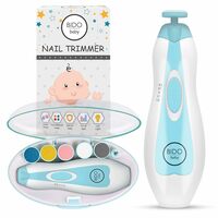 BİDO Baby Nail Trimmer File Electric-Safe Baby Nail Clippers,Manicure Kit for Newborn Toddler and Kids,12 Grinding Heads and LED Light, Pink or Blue (Blue)