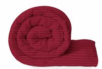 BSB HOME Microfibre All Season/AC/Summer Solid Striped Double Bed Comforter Blanket (220 GSM, Maroon)