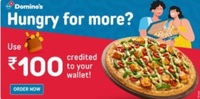 Dominos : 100 points credited into your account 