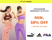 Amazon Athleisure Week Min 50% off + Extra 5% off | 08th-12th Mar