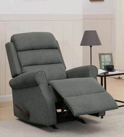 Mersin Fabric Manual Rocker Recliner 1 Seater In Grey Colour,