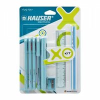  Hauser XO Writing Stationery Kit | A Complete Writing Kit | Gift Set for Kids Students & Office | Combination Set of 10 - Color May Vary 