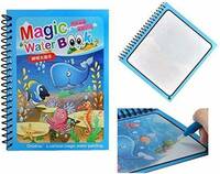 Delicate Designs Magic Water Coloring Book (1 Book- Aqua Theme) Unlimited Fun With Drawing For Kids | Reusable Water-Reveal Activity Pad, Chunky-Size Water Pen (Random Design)  (Kids Help, Kids)