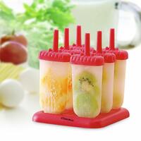 Clazkit 6 Pcs 100% Food Grade Homemade Reusable Ice Popsicle Makers Frozen Ice Cream Moulds Tray Kulfi Candy Ice Lolly Mould for Children & Adults, Plastic