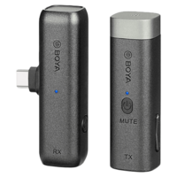 Boya Type C & 3.5 Jack Wireless Microphone with 2.4GHz Transmission Technology (Black)