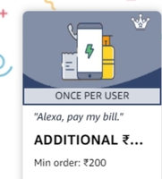Get flat Rs. 40 cashback on a minimum recharge / bill payment of Rs. 200 through Alexa devices - User Specific