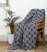 Black Cotton 60x50 Inches Throw