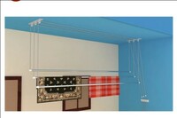  UNIQUE DRYWELL Ceiling Cloth Drying Roof Hanger Heavy Duty Rust Proof Stainless Steel With Uv Protected Nylon Ropes Individual Dropdown (6 Feets, 3 Pipes Iron Braket), 30 x 10 x 10 Centimeters 