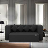 SLEEP SPA Fabric 4 Seater Sofa (Finish Color - Dark Grey, DIY(Do-It-Yourself))