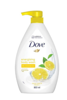 Dove Energising Body wash with energising lemon scent and nourishing Vitamin C, 100% gentle cleansers, paraben free/sulphate free cleansers, 100% plant- based moisturisers, 800ml