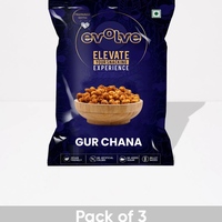 Evolve Snacks Gur Chana - Pack of 3 x100gm Each (300gm)