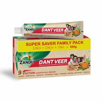Zandu Dantveer, 500g, India’s 1st Ayurvedic toothpaste with Irimedadi oil | Scientifically proven formula |Fights 9 dental problems
