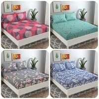 VAS COLLECTIONS Prime Combo Pack of 4 Double Bedsheets with 8 Pillow Covers