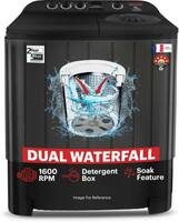 Thomson 10 kg 5 Star Aqua Magic Double Waterfall Semi Automatic Top Load Washing Machine Black, Grey  (TSA1000SP)