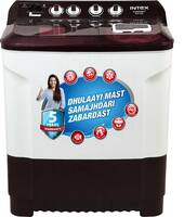 Intex 8 kg With Air Dry Technology Semi Automatic Top Load Washing Machine Maroon White 