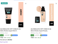 Maybelline New York Foundation upto 64% off starting @ 231