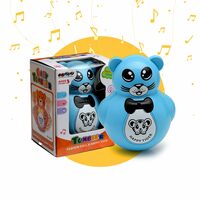 Gooyo 103R Battery Operated Push and Shake Cute Tumbler Roly Poly | Infant Roly Poly with Music Effect for Kids/Babies/Girls/Boys | Blue Color, Power Source: Button Cell Batteries (Included)