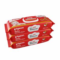 Pigeon Premium Baby wet Wipes 72 Sheets Skincare With Lid-Pack Of 3