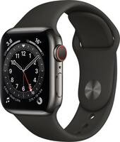 Apple Watch Series 6 GPS + Cellular  (Black Strap, Regular)