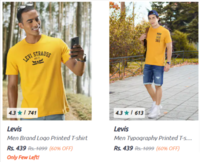 Levi's Clothing Upto 65% Off + Extra 20% off with Coupon 