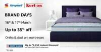 Amazon - Mattress Brand Days [16- 17 March] Upto 35 % OFF Sleepwell Kurl on + Bank Offers