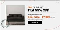 Pepperfry Deal of the Day: Baley Fabric 3 Seater Sofa In Lama Black Colour, By Mintwud from Pepperdry