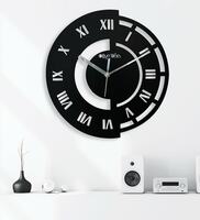 Jonathan Black Black Engineered Wood Wall Clock, By Olive Tree