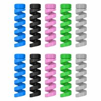Gizga Essentials Spiral Cable Protector Cord Saver for Mac Charger, iPhone Charger, Wire Protector, Lightweight Durable Flexible Wire Winder for Charging Cables, Data Cables, Earphones, Pack of 10