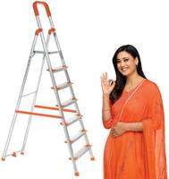 ProHome 7 Steps Ladder with Anti Slip Shoes Aluminium Ladder  (With Platform)