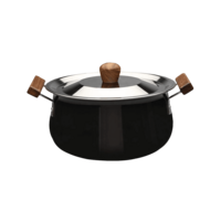 WONDERCHEF Ebony 5L Non Stick Aluminium & Wood Biryani Handi with Stainless Steel Lid (Induction Compatible, Even Heat Distribution, Black)