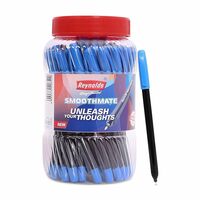 Reynolds Smoothmate 40 CT JAR - BLUE | Ball Point Pen Set With Comfortable Grip