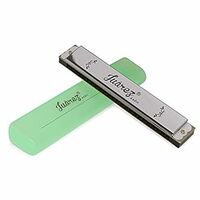 JUAREZ JRH24A Professional Blues Harmonica Key of C Scale | Mouth Organ| Reed – Brass with Case Silver