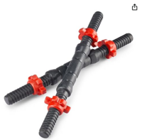 Lifelong LLDR01 Dumbbell Rods (24mm Diameter) |Barbell Rods Weight Lifting Strength Training & Exercise Fitness, Equipment for Home Gym Workout (6 Months Warranty, Black)