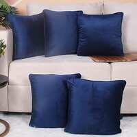 STITCHNEST Both Side Holland Velvet with Piping Cushion Cover Set of 5 (16 x 16 Inches)