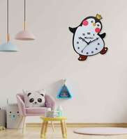 Multicolour Engineered Wood Battery Operated Wall Clock, By Olive Tree