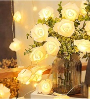 White Rose Warm White 14 LEDs 5 Mtrs Moroccon Copper LED String Light, By HomeSake