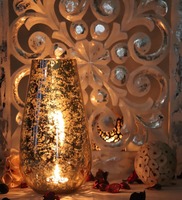 Mercury Gold Glass Table Tea Light Holder, By Hosley