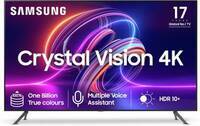 SAMSUNG Crystal Vision 4K iSmart with Voice Assistant 108 cm (43 inch) Ultra HD (4K) LED Smart Tizen TV 2023 Edition with IOT Sensors for Light & Camera (UA43CUE70AKLXL)