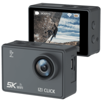 IZI CLICK 5K and 50MP 30 FPS Waterproof Sports Action Camera with Wide Angle Lens (Grey)