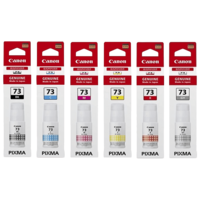  Canon Pixma GI 73 Pack of 6 Ink Bottle (4701C004AA, Multicolor)