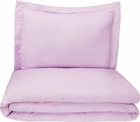 Amazon Basics Microfiber 2-Piece Duvet Cover Set - Single (66x90-inch), Frosted Lavender - with Pillow Cover